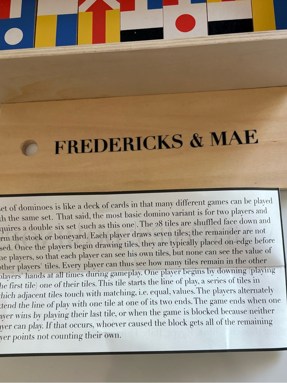 Fredericks & Mae "War Games" Dominoes Set , featuring flags. New set wood box